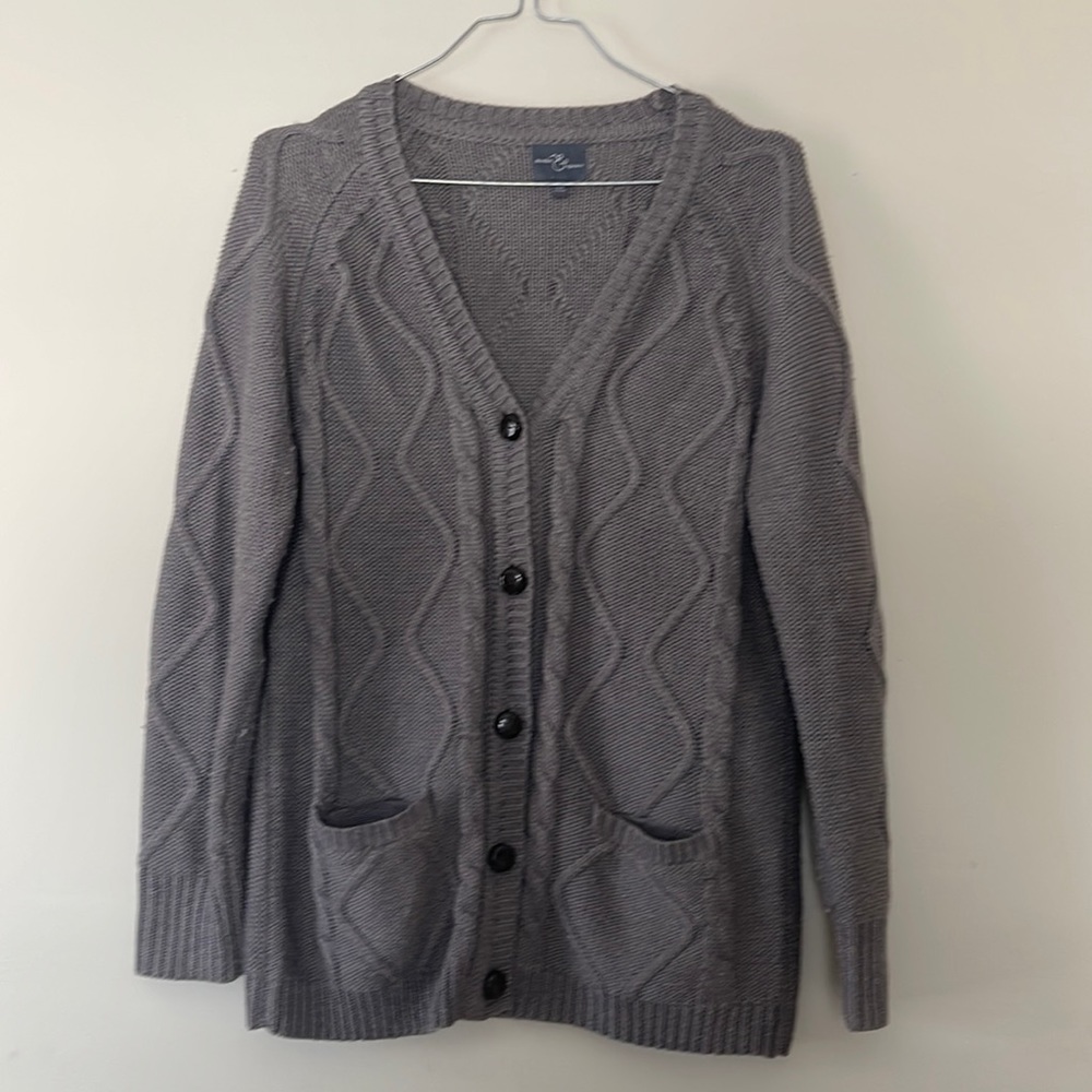 Market & Spruce Brown Cardigan with pockets and elbow patches size xs